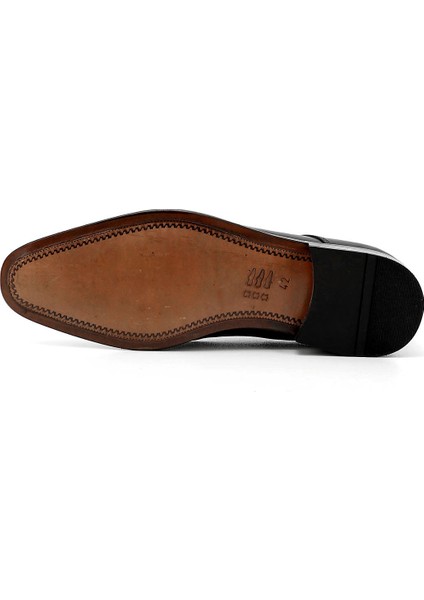 Erkek Siyah Bağcıklı Kösele Taban Hakiki Deri Klasik Ayakkabı indirimleri