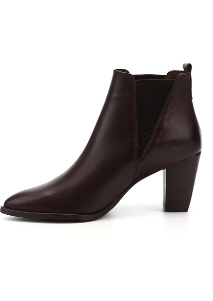 Kadın Kahve Topuklu Hakiki Deri Chelsea Bot fırsatları