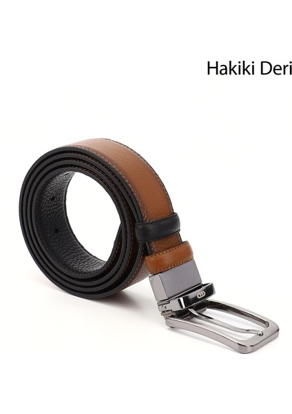 Gön Hakiki Deri Çift Taraflı Erkek Kemer 13423