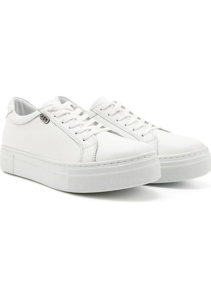 Gön Hakiki Deri Yuvarlak Burun Düz Taban Bağcıklı Kadın Sneaker 24240 modelleri