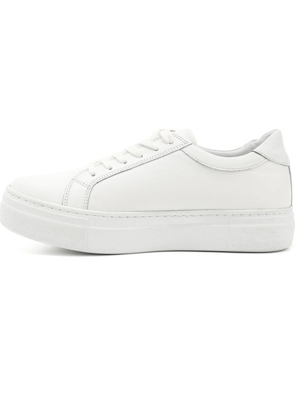 Gön Hakiki Deri Yuvarlak Burun Düz Taban Bağcıklı Kadın Sneaker 24240 fırsatları