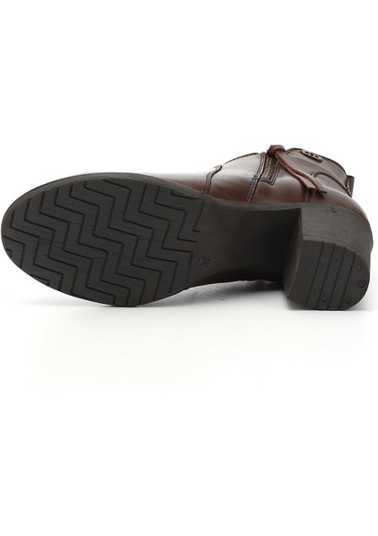 Kadın Kahve Antik Fermuarlı Kalın Topuklu Hakiki Deri Bot fırsatları