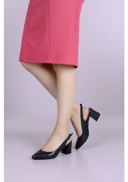 Gön Hakiki Deri Sivri Burun Kalın Topuklu Kadın Yazlık Ayakkabı 24118 fiyatları