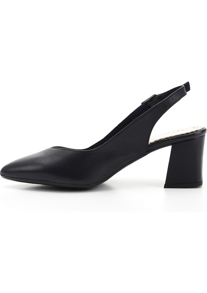 Gön Hakiki Deri Sivri Burun Kalın Topuklu Kadın Yazlık Ayakkabı 24118 fırsatları