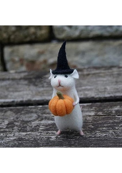 Balkabağı Keçeli Hayvanlarla Cadılar Bayramı Faresi, Iğne Keçeli Noel Faresi, Yün Keçe El Yapımı Cadılar Bayramı Dekorasyonları D (Yurt Dışından) fırsatları