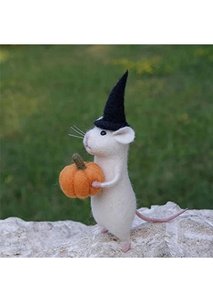 Balkabağı Keçeli Hayvanlarla Cadılar Bayramı Faresi, Iğne Keçeli Noel Faresi, Yün Keçe El Yapımı Cadılar Bayramı Dekorasyonları D (Yurt Dışından) indirimleri