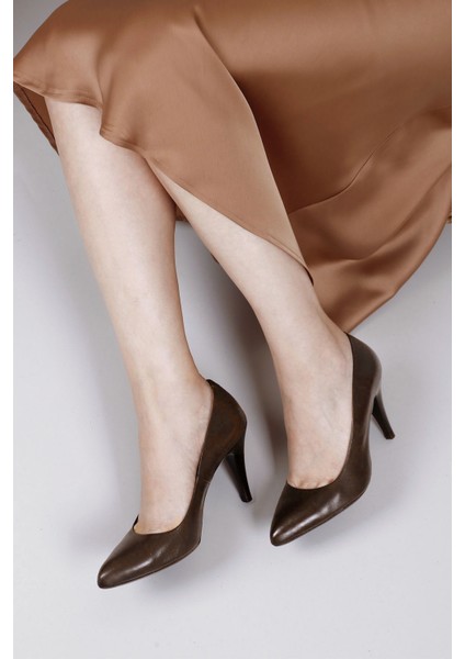 Gön Hakiki Deri Sivri Burun İnce Yüksek Topuklu Stiletto Kadın Ayakkabı 22354 fiyatları