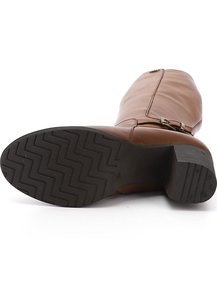 Kadın Taba Antik Fermuarlı Kalın Topuklu Hakiki Deri Çizme fırsatları