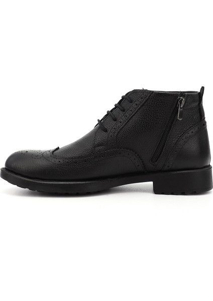 Gön Hakiki Deri Yuvarlak Burun Kauçuk Taban Bağcıklı Fermuarlı Günlük Erkek Bot 01211 fırsatları