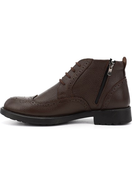 Hakiki Deri Yuvarlak Burun Kauçuk Taban Bağcıklı Fermuarlı Günlük Erkek Bot 01211 modelleri