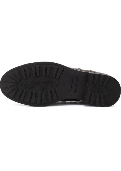 Hakiki Deri Yuvarlak Burun Kauçuk Taban Bağcıklı Fermuarlı Günlük Erkek Bot 01211 fırsatları