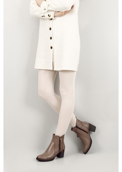 Gön Hakiki Deri Yuvarlak Burun Topuklu Kauçuk Taban Fermuarlı Püsküllü Kadın Bot 10406 fiyatları