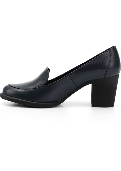 Kadın Antik Lacivert Orta Kalın Topuklu Hakiki Deri Ayakkabı fırsatları