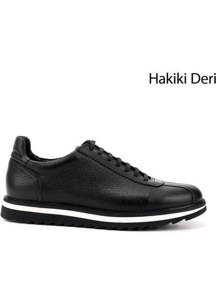 Gön Platinum Hakiki Deri Yuvarlak Burun Bağcıklı Günlük Erkek Sneaker 38307