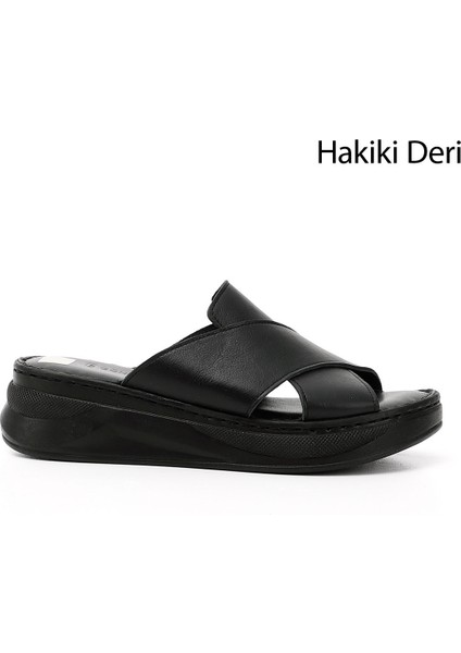 Gön Hakiki Deri Kadın Dolgu Günlük Terlik 42231