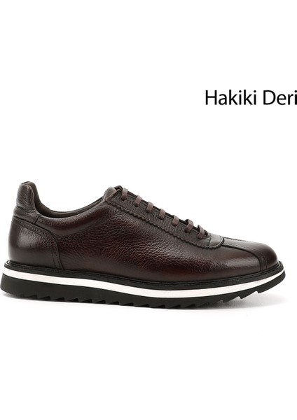 Gön Platinum Hakiki Deri Yuvarlak Burun Bağcıklı Günlük Erkek Sneaker 38307