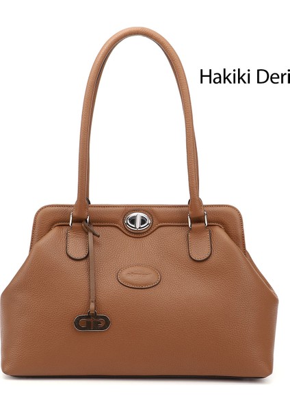 Kadın Taba Hakiki Deri El ve Omuz Çantası