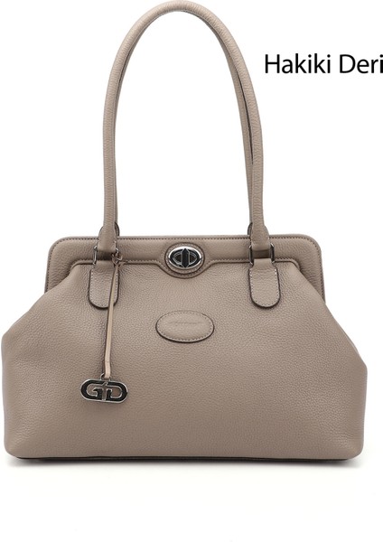 Kadın Vizon Hakiki Deri El ve Omuz Çantası