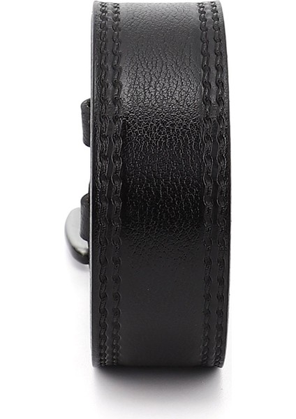 Erkek Siyah Hakiki Deri 4,5 Cm Dikişli Kot Kemeri fırsatları