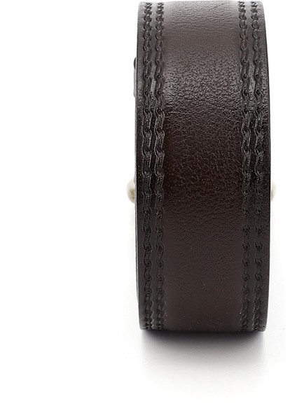 Erkek Kahve Antik Hakiki Deri 4,5 Cm Dikişli Kot Kemeri fırsatları