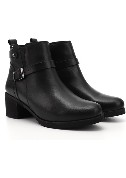 Gön Hakiki Deri Yuvarlak Burun Topuklu Fermuarlı Tokalı Kadın Günlük Bot 48491 fiyatları
