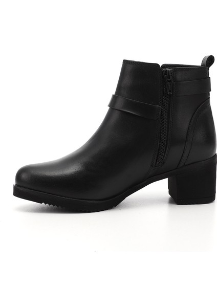 Gön Hakiki Deri Yuvarlak Burun Topuklu Fermuarlı Tokalı Kadın Günlük Bot 48491 modelleri