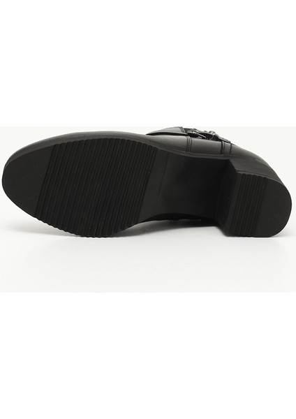 Gön Hakiki Deri Yuvarlak Burun Topuklu Fermuarlı Tokalı Kadın Günlük Bot 48491 indirimleri