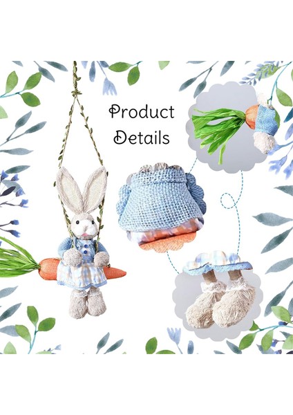 Paskalya Saman Tavşan Figürine, Havuç Salıncakta Saman Tavşan, Tavşan Heykeli Paskalya Tatil Ev Dekoru Için Süsleme (Yurt Dışından) fiyatları