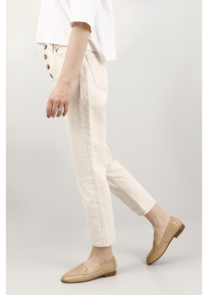 Gön Hakiki Deri Yuvarlak Burun Düz Taban Kadın Babet 24158 fiyatları