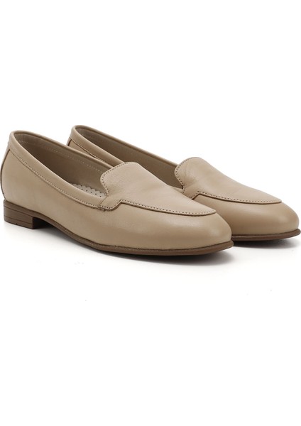Gön Hakiki Deri Yuvarlak Burun Düz Taban Kadın Babet 24158 modelleri