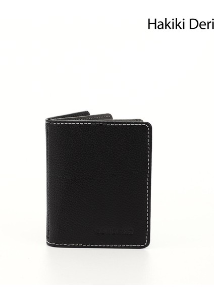 Kadın Siyah Gön Hakiki Deri Unisex Kartlık 06499