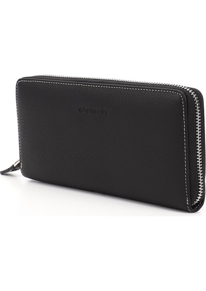 Kadın Siyah Yatay Hakiki Deri Cüzdan modelleri