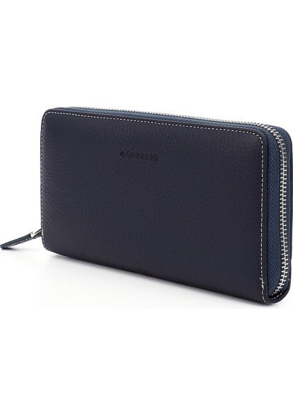 Kadın Lacivert Yatay Hakiki Deri Cüzdan modelleri