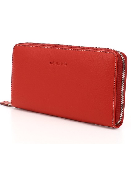 Kadın Kırmızı Yatay Hakiki Deri Cüzdan modelleri