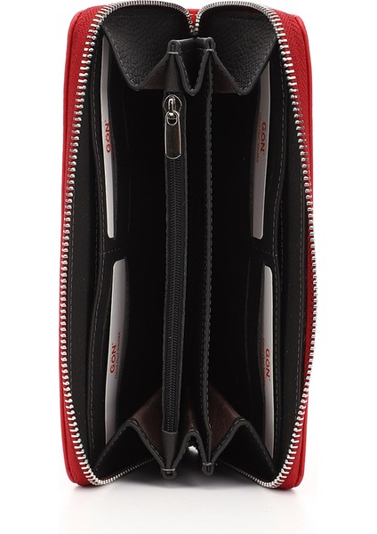 Kadın Kırmızı Yatay Hakiki Deri Cüzdan fırsatları