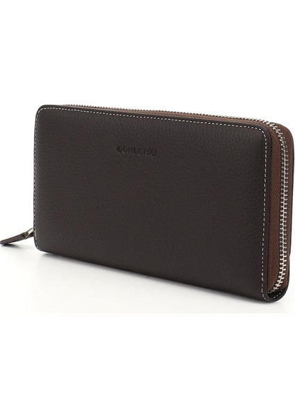 Kadın Kahve Yatay Hakiki Deri Cüzdan modelleri