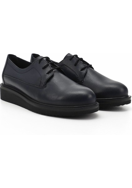 Gön Hakiki Deri Yuvarlak Burun Dolgu Taban Bağcıklı Kadın Ayakkabı 24074 modelleri