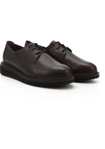 Kadın Kahve Antik Bağcıklı Dolgu Taban Hakiki Deri Ayakkabı modelleri