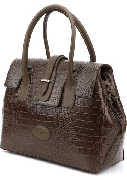 Kadın Koyu Vizon Hakiki Deri El ve Omuz Çantası fırsatları