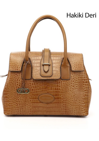 Kadın Taba Hakiki Deri El ve Omuz Çantası