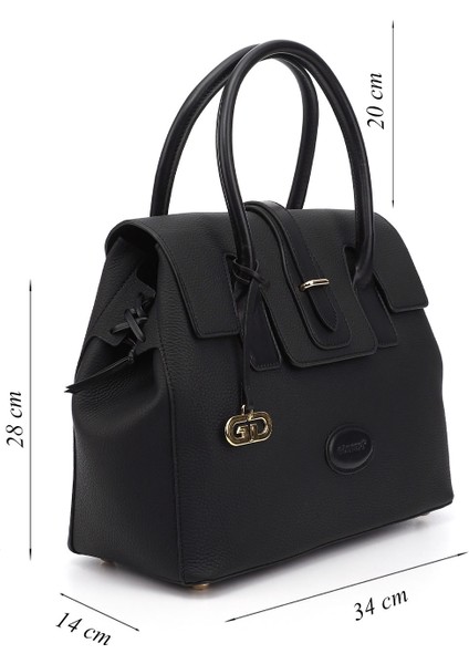 Kadın Siyah Floter Hakiki Deri El ve Omuz Çantası modelleri
