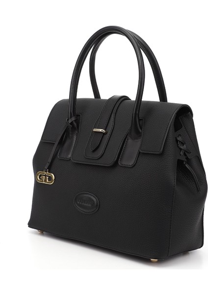 Kadın Siyah Floter Hakiki Deri El ve Omuz Çantası fırsatları