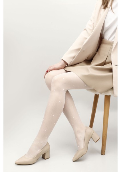 Gön Sivri Burun Orta Kalın Topuklu Kadın Ayakkabı 38918 fiyatları