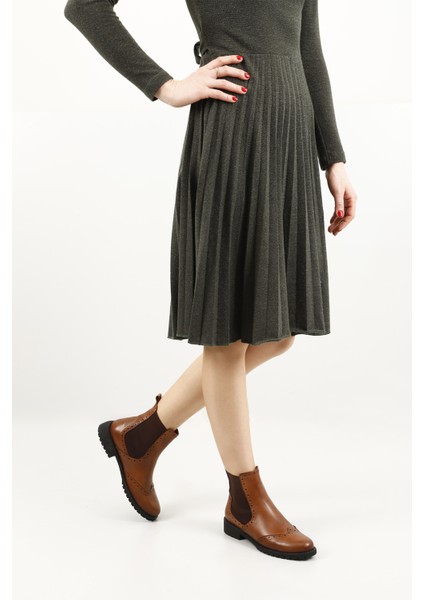 Kadın Taba Antik Kauçuk Taban Hakiki Deri Chelsea Bot fiyatları