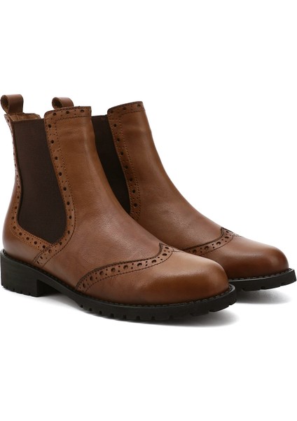 Kadın Taba Antik Kauçuk Taban Hakiki Deri Chelsea Bot modelleri