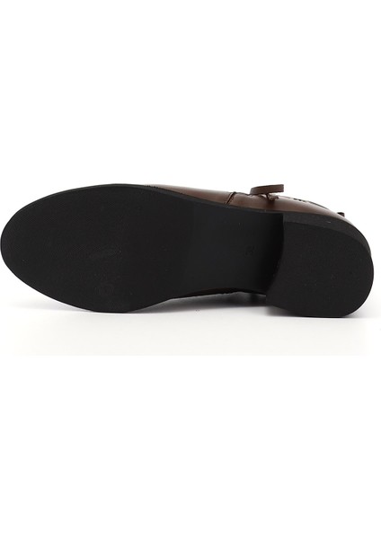 Gön Hakiki Deri Yuvarlak Burun Kauçuk Taban Topuklu Fermuarlı Püsküllü Kadın Bot 10416 indirimleri