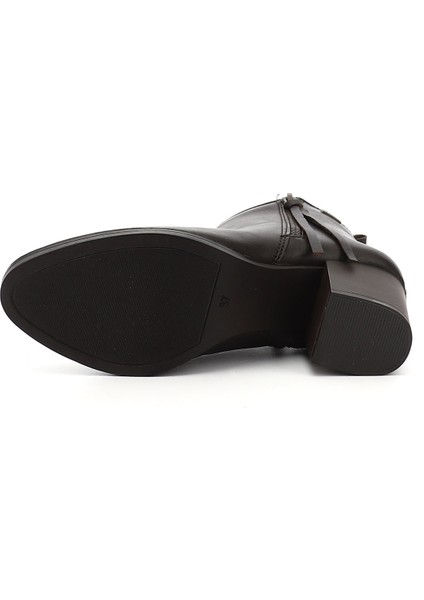 Kadın Kahve Fermuarlı Kalın Topuklu Bot fırsatları