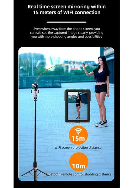 CL07 Ekran Yansıtma Selfie Stick Wifi Projeksiyon Ekranı Tripod Gerçek Zamanlı Ekran Akıllı Telefon Vlog Için Selfie Monitör (Yurt Dışından) modelleri