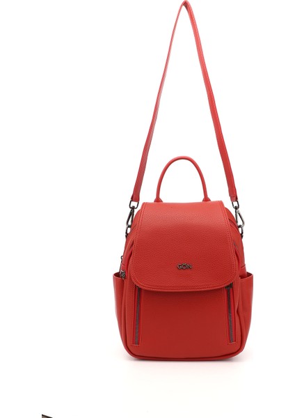 Kadın Kırmızı Omuz ve Sırt Çantası