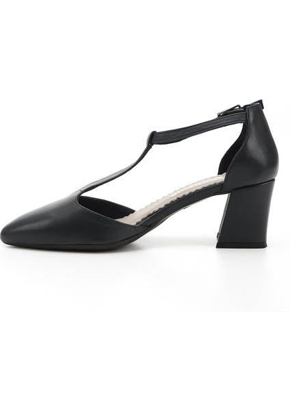 Kadın Antik Lacivert Bilekten Bağlı Orta Topuklu Hakiki Deri Ayakkabı fırsatları